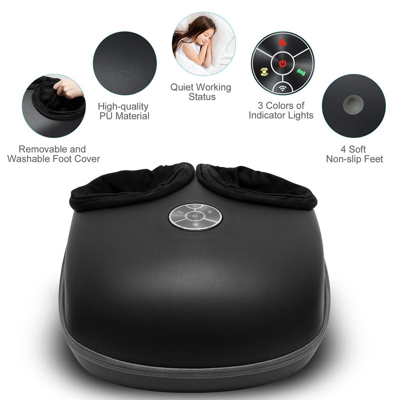 Medcursor Foot Massager with Heat, Shiatsu Deep Kneading Machine, Smart APP Mobile Control, Multi-Level Settings & Adjustable for Home and Office Use