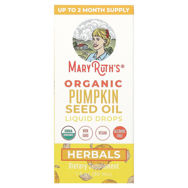 MaryRuth's Organic Pumpkin Seed Oil Liquid Drops, Alcohol Free, 1 fl oz (30 ml)