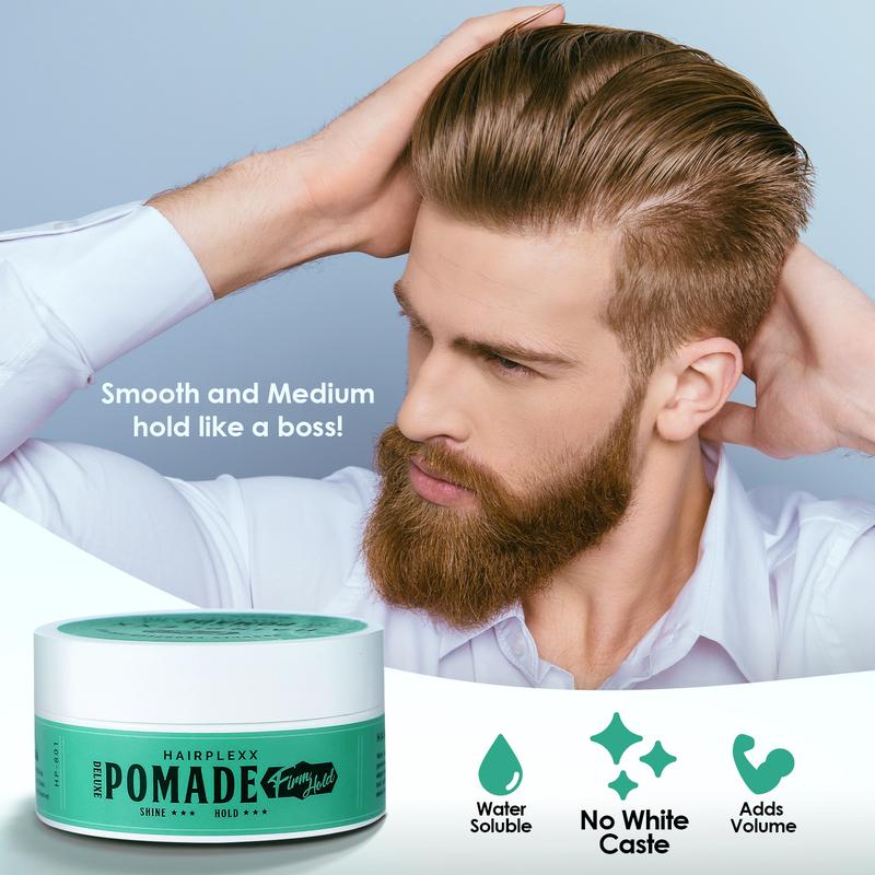 Hairplexx Pomade Edge Control Gel for both Men and Women - Create Hair Style with Shine Smooth & Moderate Hold Hair Styling Paraben Free 80g (2.7 oz)