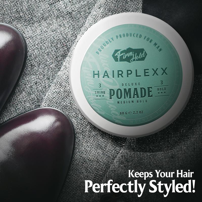 Hairplexx Pomade Edge Control Gel for both Men and Women - Create Hair Style with Shine Smooth & Moderate Hold Hair Styling Paraben Free 80g (2.7 oz)