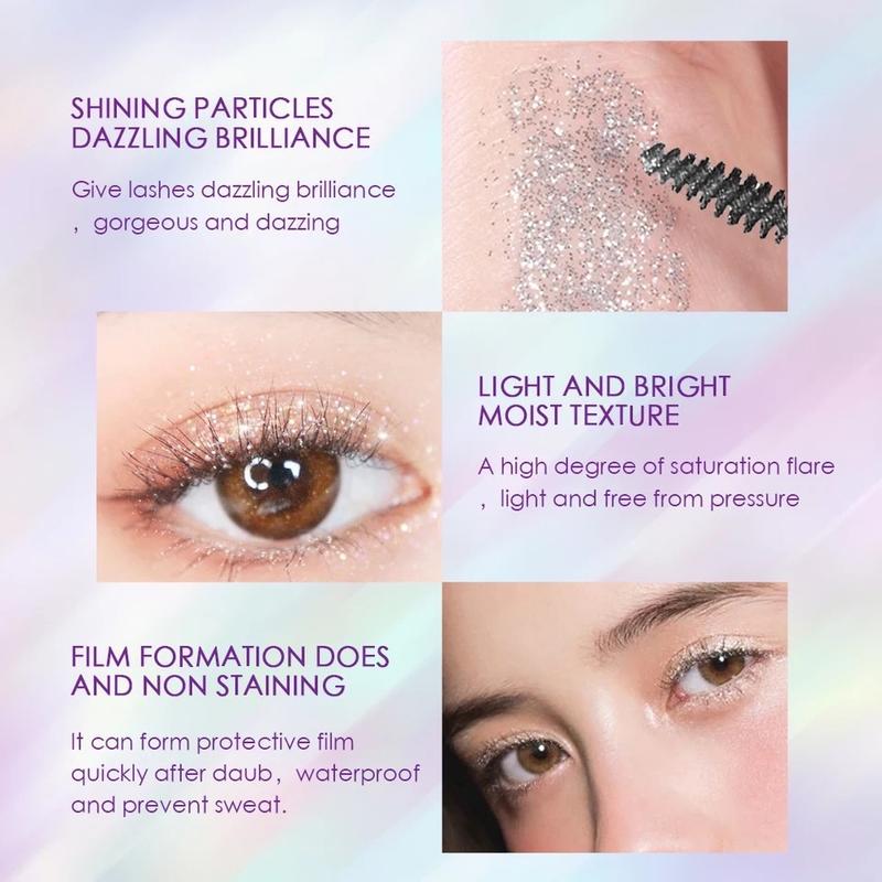 Diamond Glitter Mascara Fast Dry Eyelashes Curling Extension Makeup Waterproof Long-lasting Lengthens Eye Lash Black Mascara 4D Long-lasting Long-lasting Cosmetic White