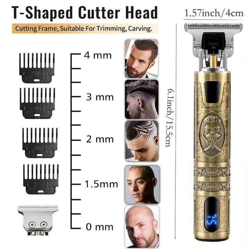 Professional Barber's Grooming Kit, Rechargeable Hair Trimmer & Beard Clipper with LCD Screen, Great for Barbershop Salon Home Use, Christmas Gift