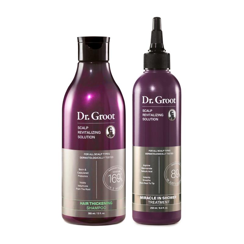 Dr. Groot Hair & Scalp Dynamic Duo Set Conditioner Haircare Keratin Shampoo for Fuller Hair Biotin Calendula Cleanser Comfort