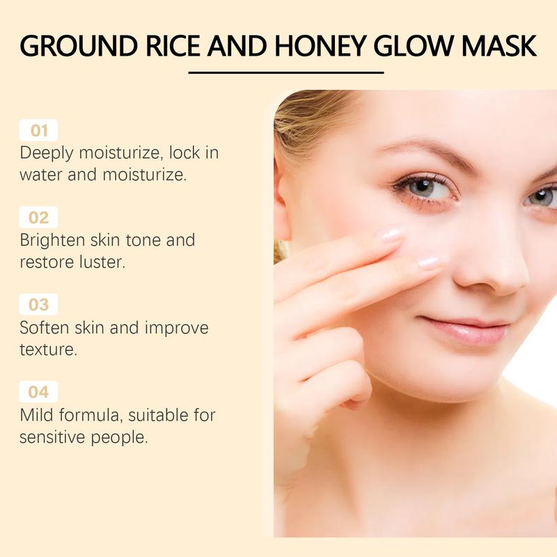 1pcs- HOYGI Ground Rice and Honey Glow Mask - Pore Sebum Care for Dry Sensitive Skin Korean Skin Care, Pore Sebum Care for Dry Sensitive Skin Korean Skin Care Rice & Honey Wash-Off Mask Wash-Off Mask, Cleansing Pore Glowing