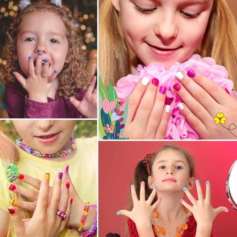 Kids Nail Polish Set for Girls 12 Candy Colors Small , Non-Toxic Water-Based Quick Dry Nail Polish for Toddler, Low Odor Safe Nail Art Set