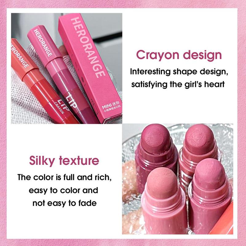 4 Colors Moisturizing Matte Lipstick, Long Lasting Easy Coloring Lip Sticks for All Occasions Lip Makeup, Moisture Lipgloss