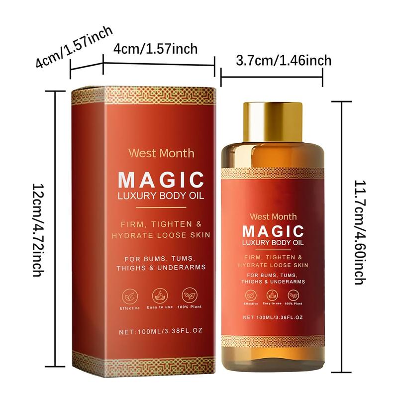 West&Month Magic Body Oil, Magic Body Firming Oil, Magic Luxury Body Oil, Magic Body Oil Plumps, Firms and Hydrates Skin，Suitable for Full Body Use