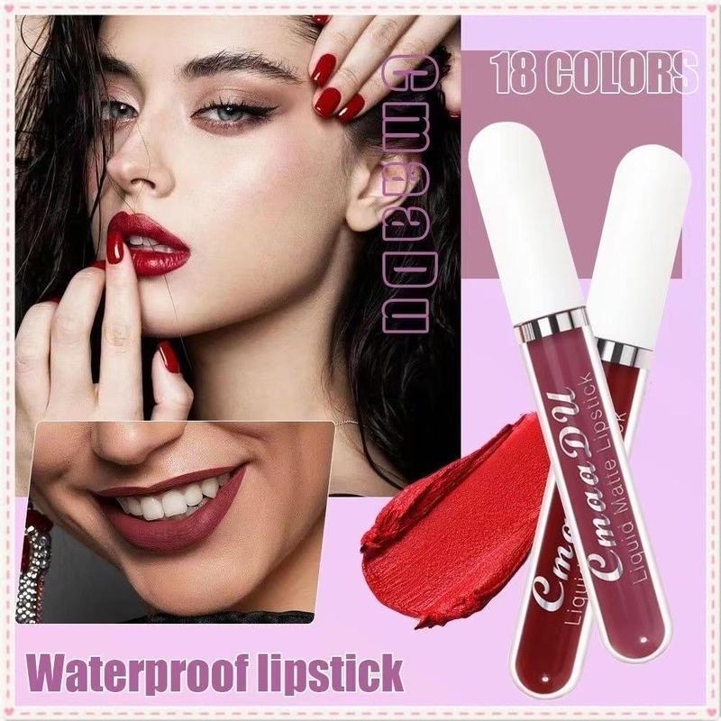 Long-lasting Matte Liquid Lipstick - Waterproof, Non-stick, Fruit Scented, Sweatproof, Hydrating, Lightweight, Durable Makeup for Dining, Swimming, Summer - Fruit Fragrance, Cup-shaped Applicator, Boyfriend Gift, Beetlejuice Makeup