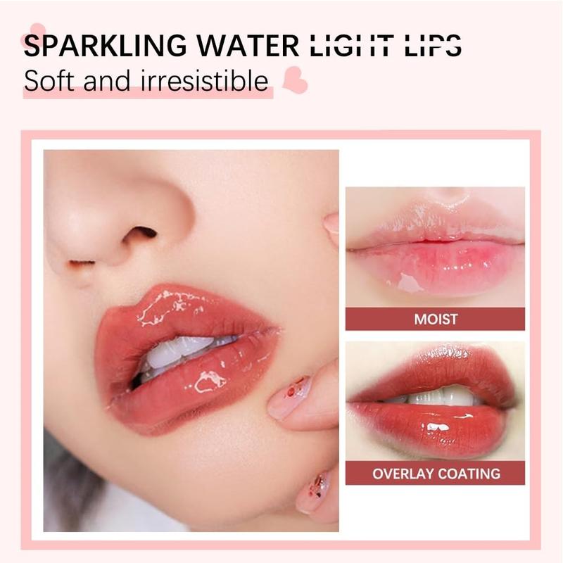 NEW VARIETY SET of 5  Hydrating Lip Gel with Vitamin E - Clear, Rosehip Oil, Bubble Gum, Cherry, and Strawberry By Walstore Skincare Comfort