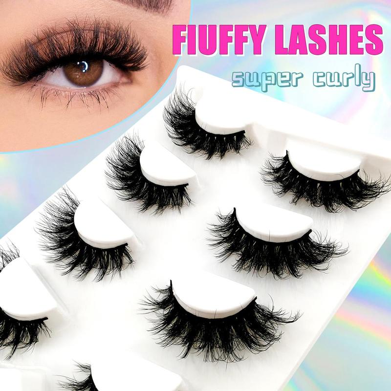 Cat Eye Look False Eyelashes, 4 Pairs Natural Look Thick & Curly False Eyelashes Clusters, Lash Extension Eye Makeup Product for Women, Individual Lashes Clusters Kit