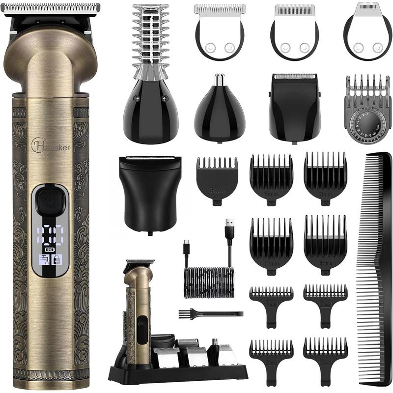 Beard Trimmer Kit Professional Hair Clipper Zero Gapped T- Trimmer Electric Razor Shaver for Nose Ear   Mustache Trimmer for Men Cordless  Kit 8 in 1