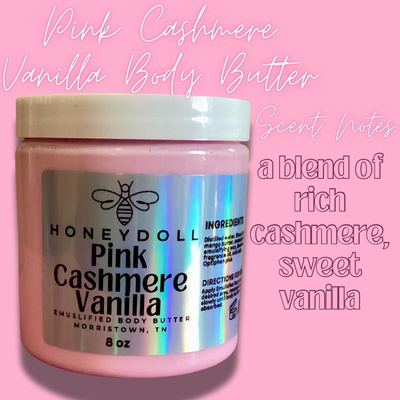 Nourishing Pink Cashmere Vanilla Emulsified Body Butter for Ultimate Hydration - Body Care