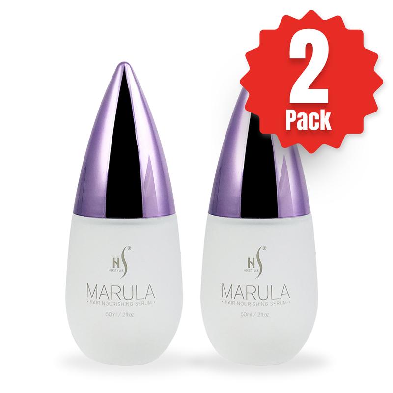 HerStyler Marula Oil Serum, 2 Pack - Anti-Frizz for Frizzy and Damaged Hair, Smoothing Shine Enhancer - 2 Fl. Oz. Haircare Aloe