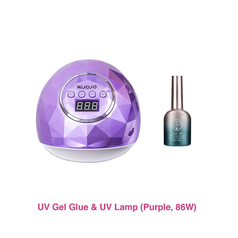 HiJOJO | DIY Long-lasting UV Gel Glue Curing-Needed Removable Fake Nails Manicure Salon Gel Polish Glue Nail Dryer Nail Art Nail Care Nail Polish Gel nailkit Cutics