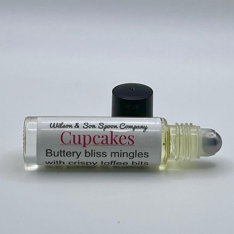 Vanilla Cupcakes with Chocolate Frosting Body Oil Roll-On, 10 mL - Handmade by Small US Business