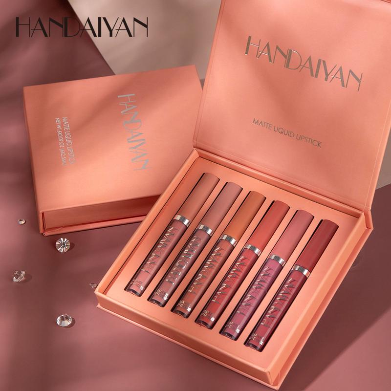 HANDAIYAN Lip makeup, professional makeup, moisturizing, perfect for all occasions, 6 lip gloss gift boxes Color Lipstick