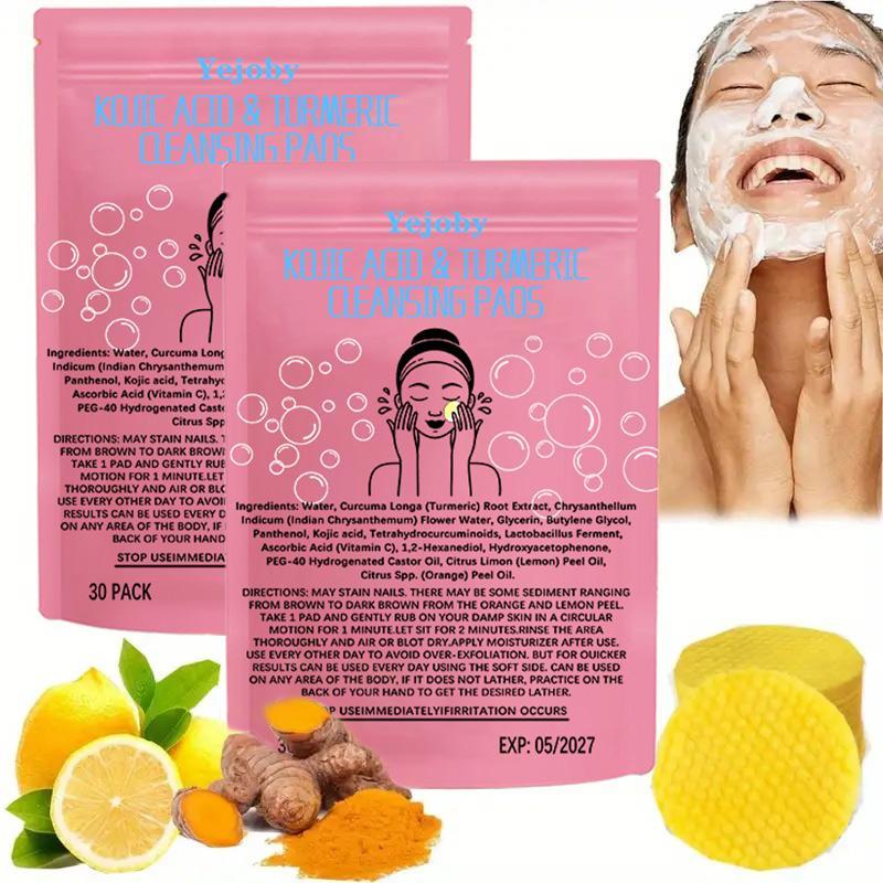 Turmeric Cleansing Exfoliating Pads Facial Cleansing Skincare, cleansing, skin care, cleansing Turmeric Comfort Cleanser Turmeric Kojic Acid Cleansing Exfoliating Pads Facial Cleansing   Foaming Skincare Organic Gentle Smooth Acrylic