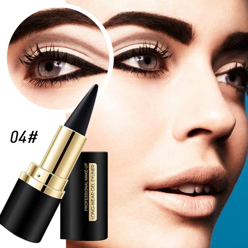 2Pcs Black Brown Gel Eyeliner Pencil Set,Natural Cream Eye Liner Waterproof Smudge Proof,Cat Eye Black Smokey Eyeshadow Palette Stick,Goth Halloween Makeup,delineador de ojos contra el agua Lipliner Smooth Clear Gift