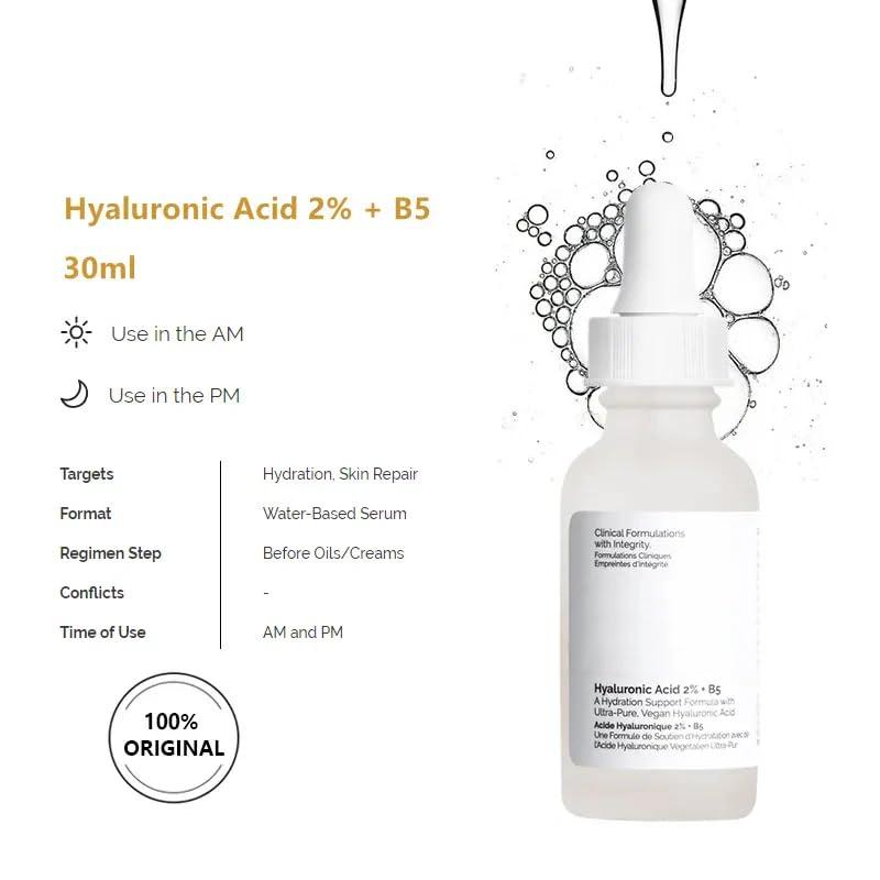 Hyaluronic Acid 2% + B5,Face Moisturiser, Hyaluronic Acid Serum For Face Hydrated, Hyaluronic Acid Face Serum for Women Plump And Smooth Skin, Hyluronic Acid Serum For Face Anti Aging, Skin Care