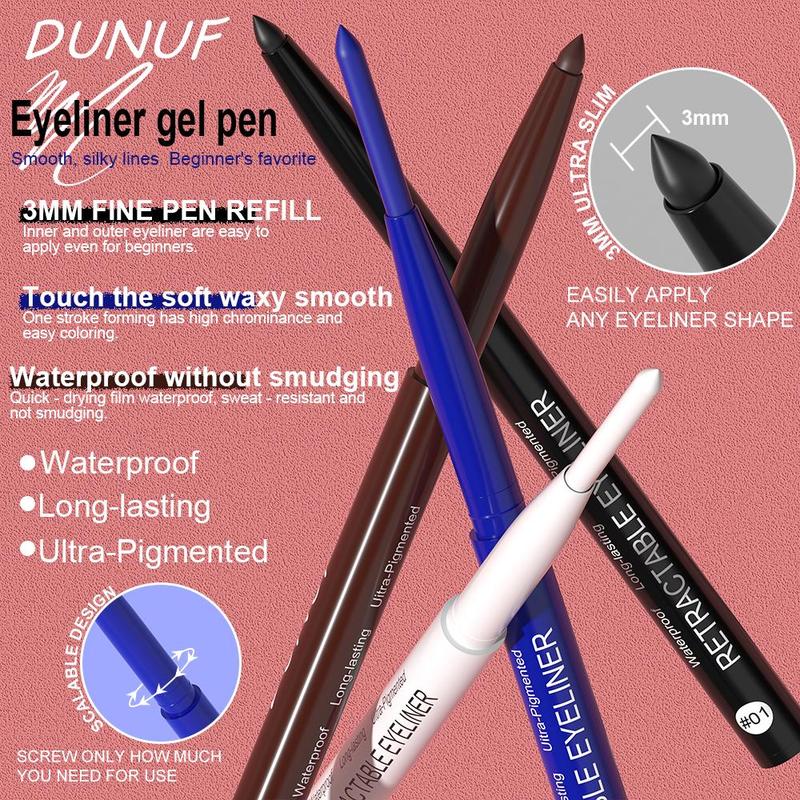 Long Lasting Eyeliner, 1 Count Waterproof Eyeliner, Sweat Proof Eyeliner, Easy Coloring Eyeliner, Eye Makeup Tool for Women & Girls, Cosmetic Accessories, Christmas Gift