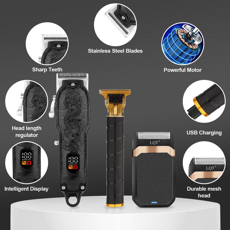 Rechargeable Hair Clipper Kit, 1 Set Electric Hair Trimmer Kit, Professional Hair Clipper Set, Hair Cutting Machines, Hair Trimmer for Men & Barber & Stylist, Barber Clippers, Barber Kit