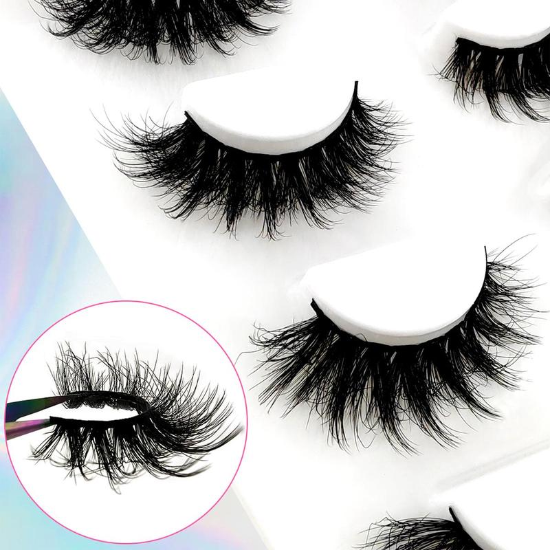 Cat Eye Look False Eyelashes, 4 Pairs Natural Look Thick & Curly False Eyelashes Clusters, Lash Extension Eye Makeup Product for Women, Individual Lashes Clusters Kit