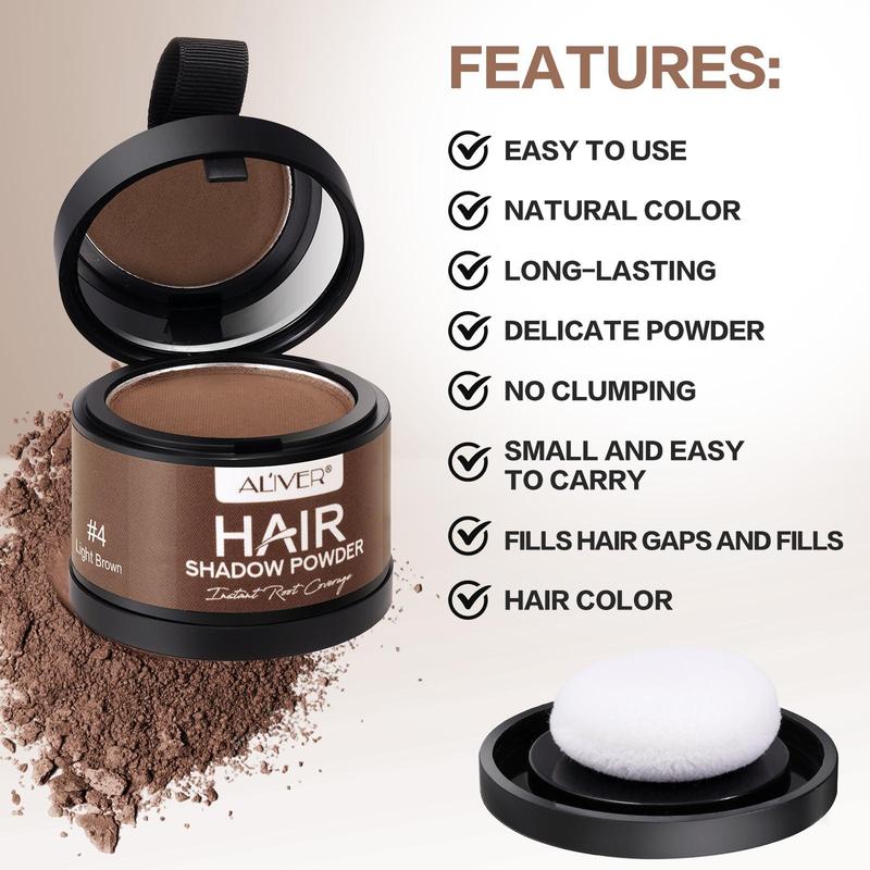 Aliver Hairline Powder, Hairline Shadow Coverage Touch Up Hair, for Women Hair Root Touch Up Powder,Dark Brown