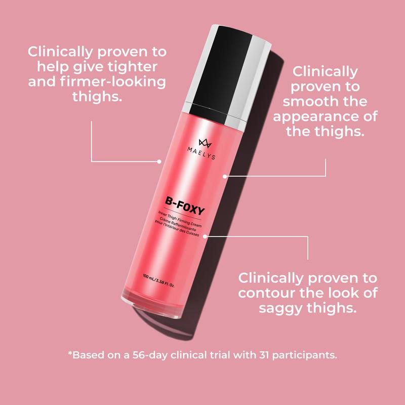 2X B-FOXY Clinically Proven Inner Thigh Firming Cream (SAVE $10!) by MAËLYS - for Loose Skin Body Care Lotions