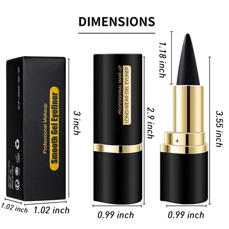 2Pcs Black Brown Gel Eyeliner Pencil Set,Natural Cream Eye Liner Waterproof Smudge Proof,Cat Eye Black Smokey Eyeshadow Palette Stick,Goth Halloween Makeup,delineador de ojos contra el agua Lipliner Smooth Clear Gift