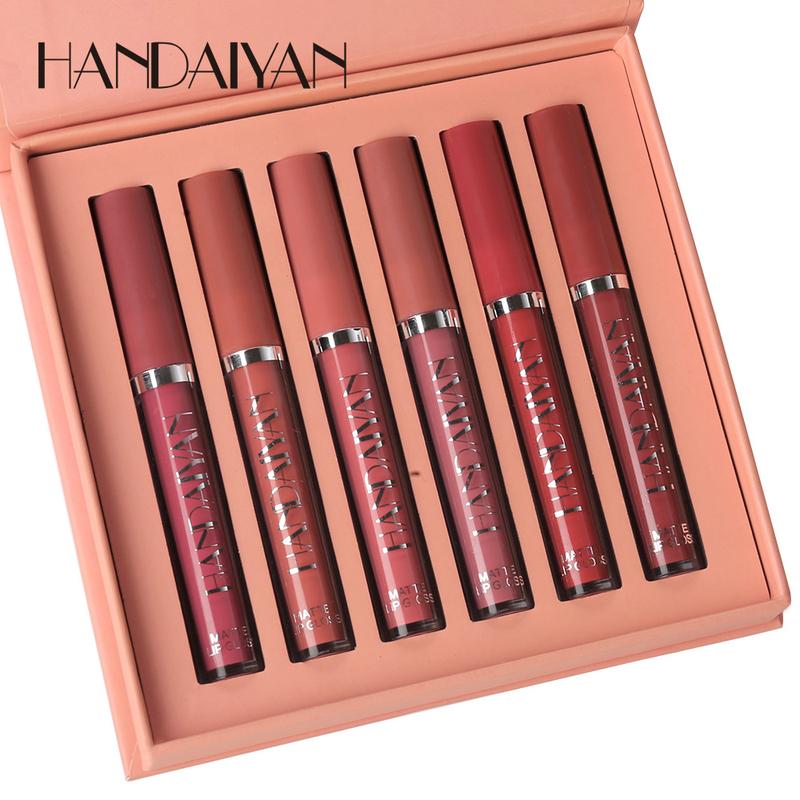 HANDAIYAN Lip makeup, professional makeup, moisturizing, perfect for all occasions, 6 lip gloss gift boxes Color Lipstick