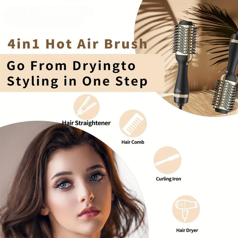 Multifunctional hot air brush, hair dryer, hair straightener, curling comb in one step, professional salon hair styling tool, best gift for women