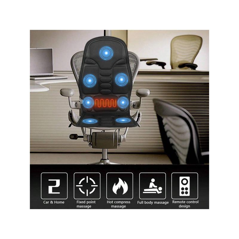 Dazone Massage Seat Cushion Pad, 8 Modes Electric Heated Back Neck Leg Full Body Massager Chair Pad For Car, Home, Office