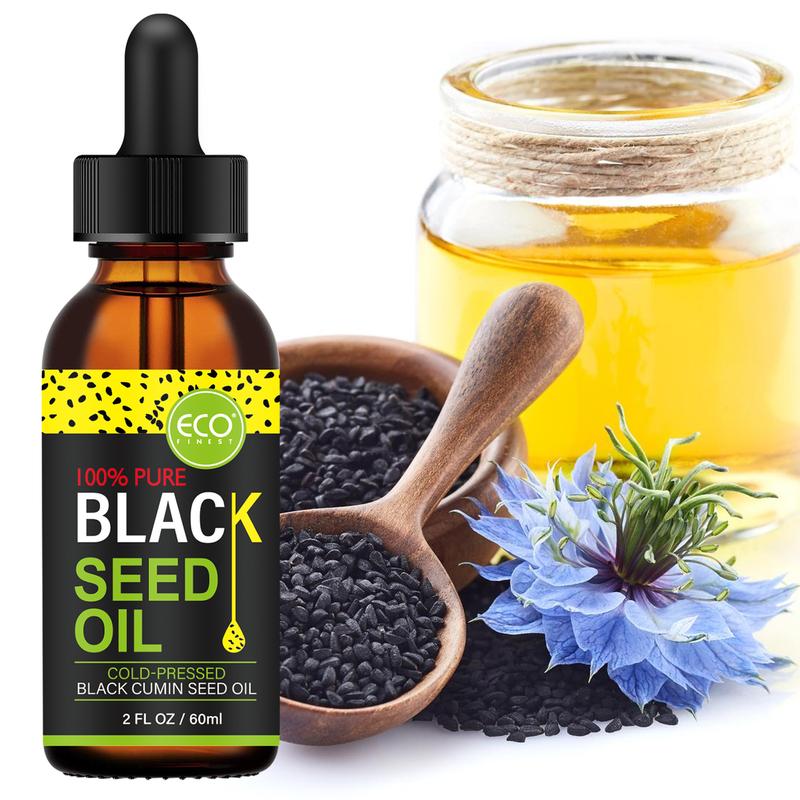 ECO Finest Black Seed Oil for Hair and Skin Care, Natural&Organic, Black seed cumin oil, Nourishing Serums, 60ml- Hydrating Serum, Haircare Vitamins