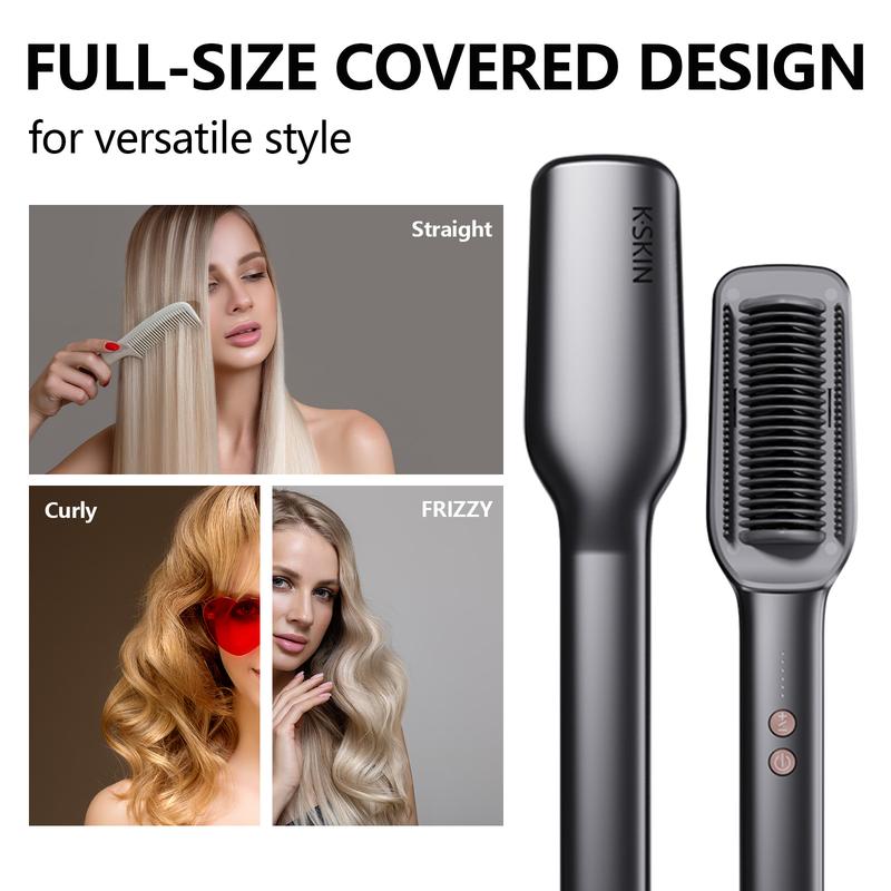 Straight Hair Comb Straightening Clipper Comb Straight Hair Curl Dual Use No Harm to Hair, Smooth Heated Hair Styling Tool,Hair Products-KD377 hair straightener Comfort