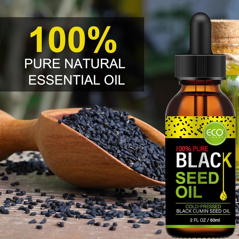 ECO Finest Black Seed Oil for Hair and Skin Care, Natural&Organic, Black seed cumin oil, Nourishing Serums, 60ml- Hydrating Serum, Haircare Vitamins