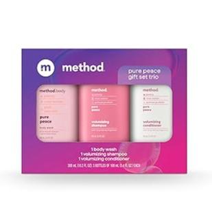 Method Body Wash and Hair Care Gift Set, Pure Peace, 3.4 oz Travel Size Bottles