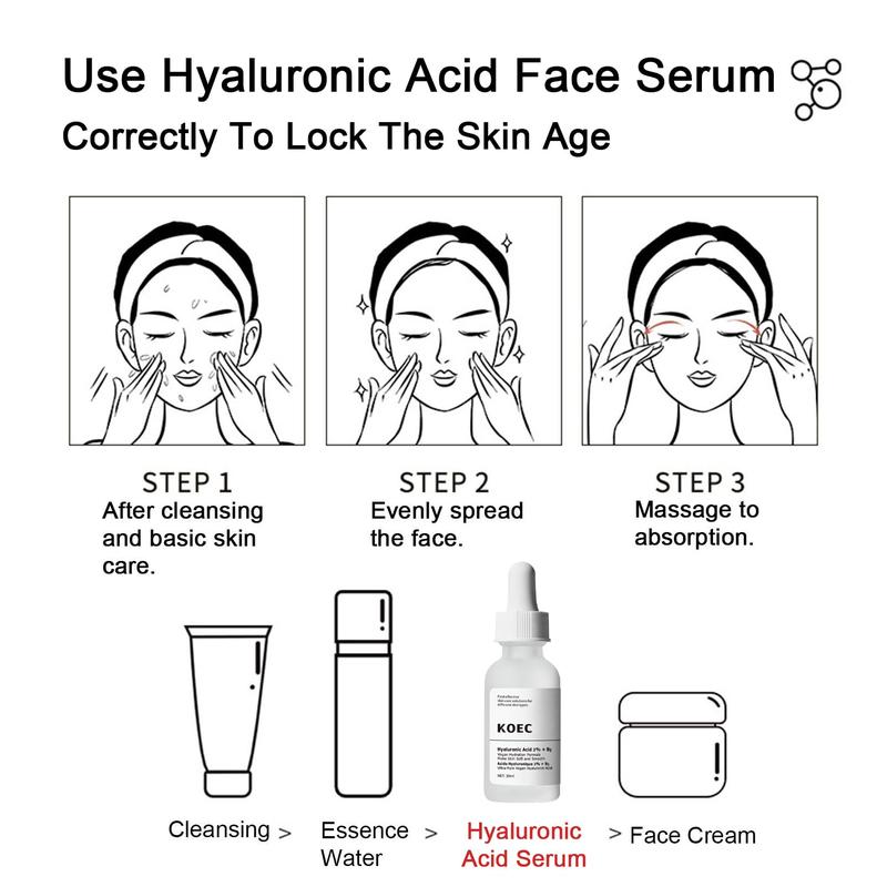 Hyaluronic Acid 2% + B5,Face Moisturiser, Hyaluronic Acid Serum For Face Hydrated, Hyaluronic Acid Face Serum for Women Plump And Smooth Skin, Hyluronic Acid Serum For Face Anti Aging, Skin Care