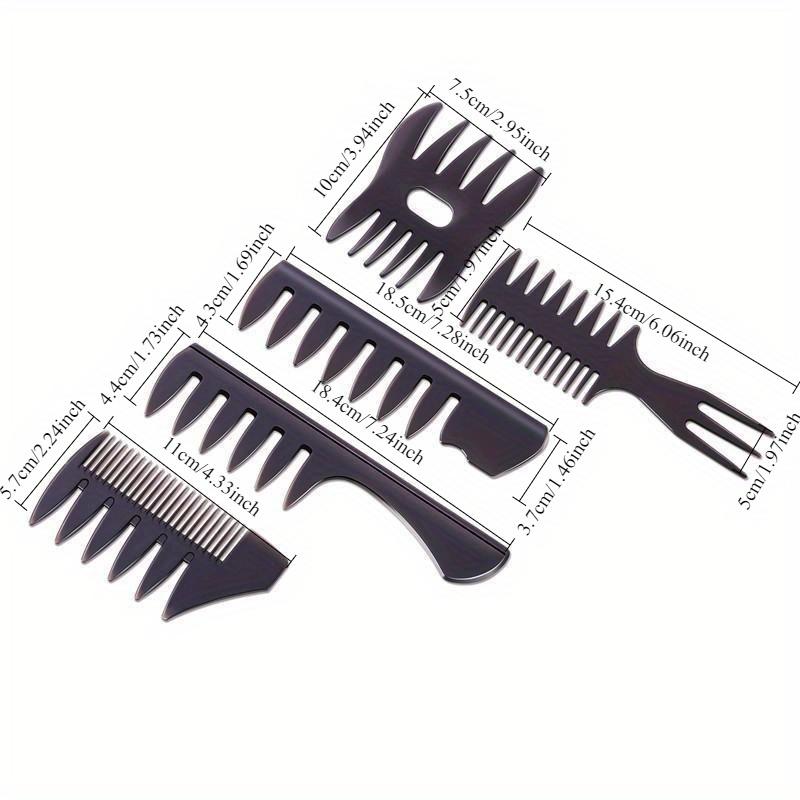 7Pcs Men's Hair Styling Set: Vent Brush, Round Brush, Wide-tooth Comb, Texture Comb for Blow Drying, Detangling, Grooming, and Hairdressing