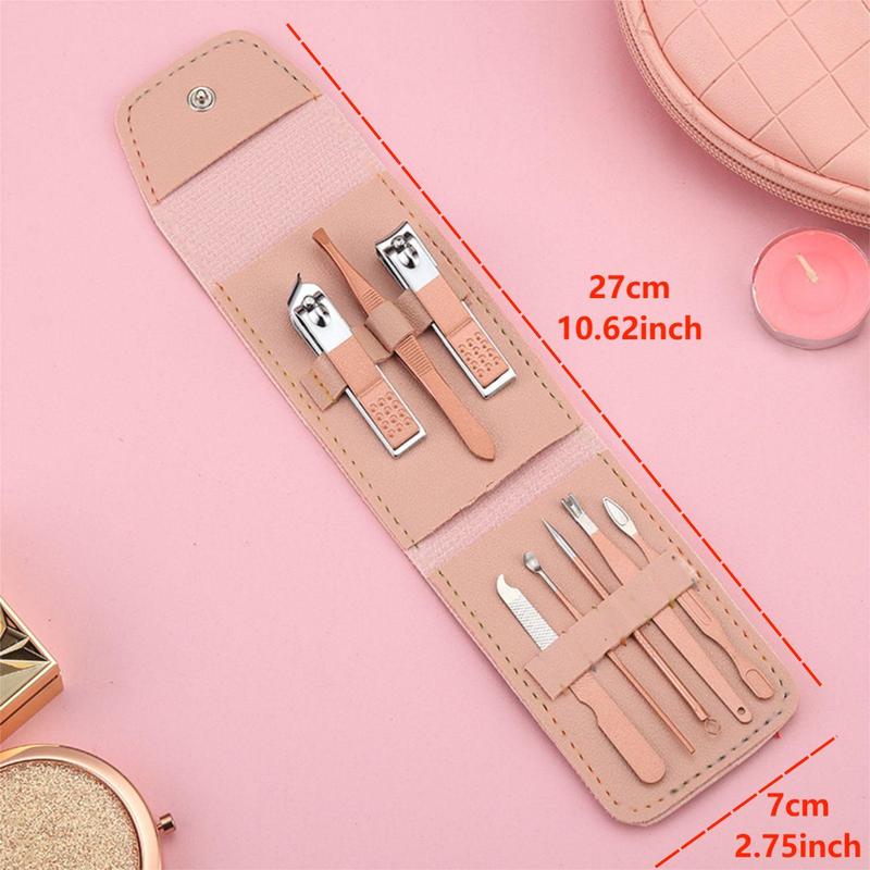 Nail Clipper Set with Case, 8 Counts set Portable Nail Clipper Set, Professional Manicure & Pedicure Tools for Women & Men