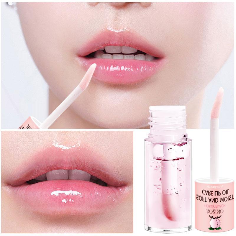 Peach Moisturizing Lip Oil, 3 Counts set Long Lasting Moisturizing Lip Oil, Hydrating Lip Oil, Lip Care Product for Women & Girls, Christmas Gift