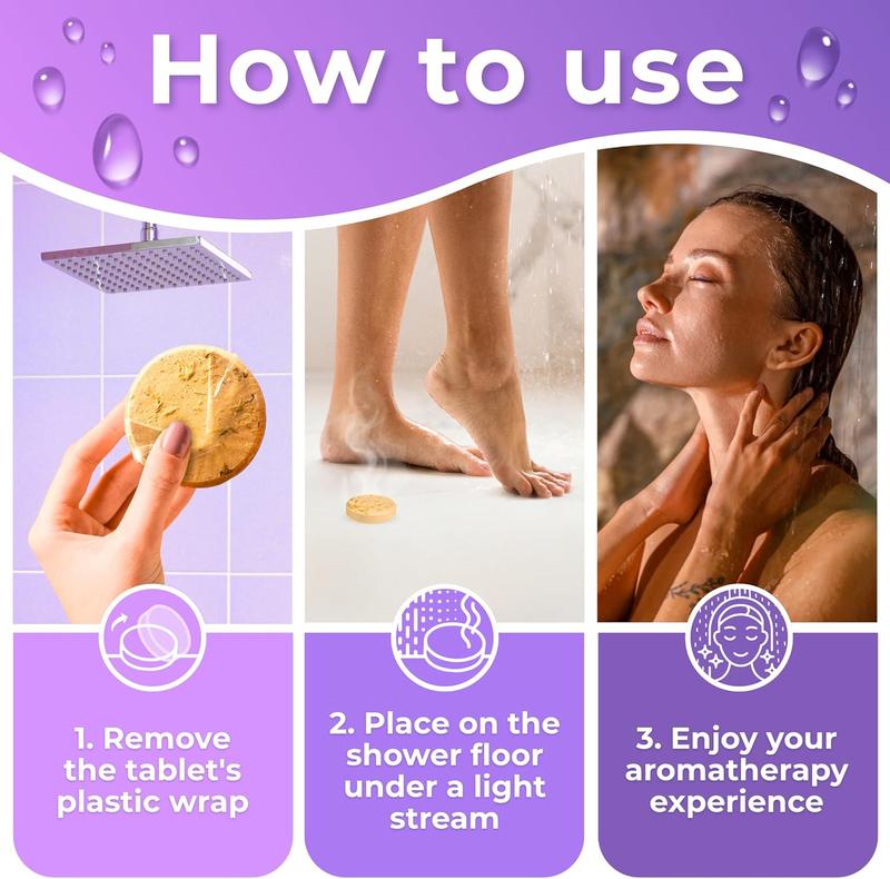 Cleverfy Shower Steamers Aromatherapy - Christmas Gifts for Women and Stocking Stuffers for Adults and Teens. Box of 6 Premium Self Care Shower Bombs with Essential Oils. Purple Set