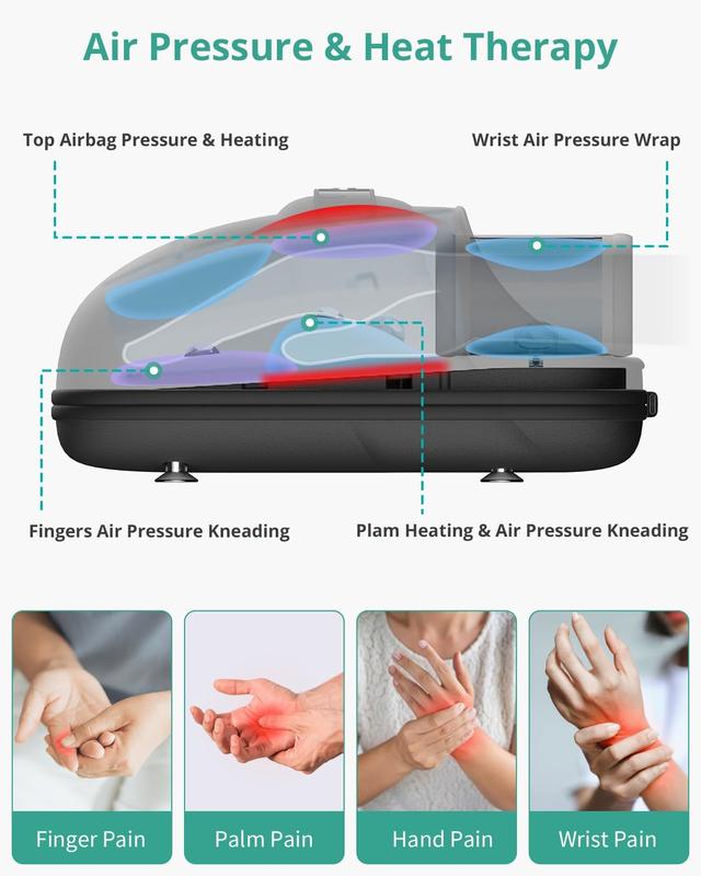 Hand massger,Cordless Hand Massager with Heat and Compression,for Carpal Tunnel and Stiff Joints, Unisex Gift