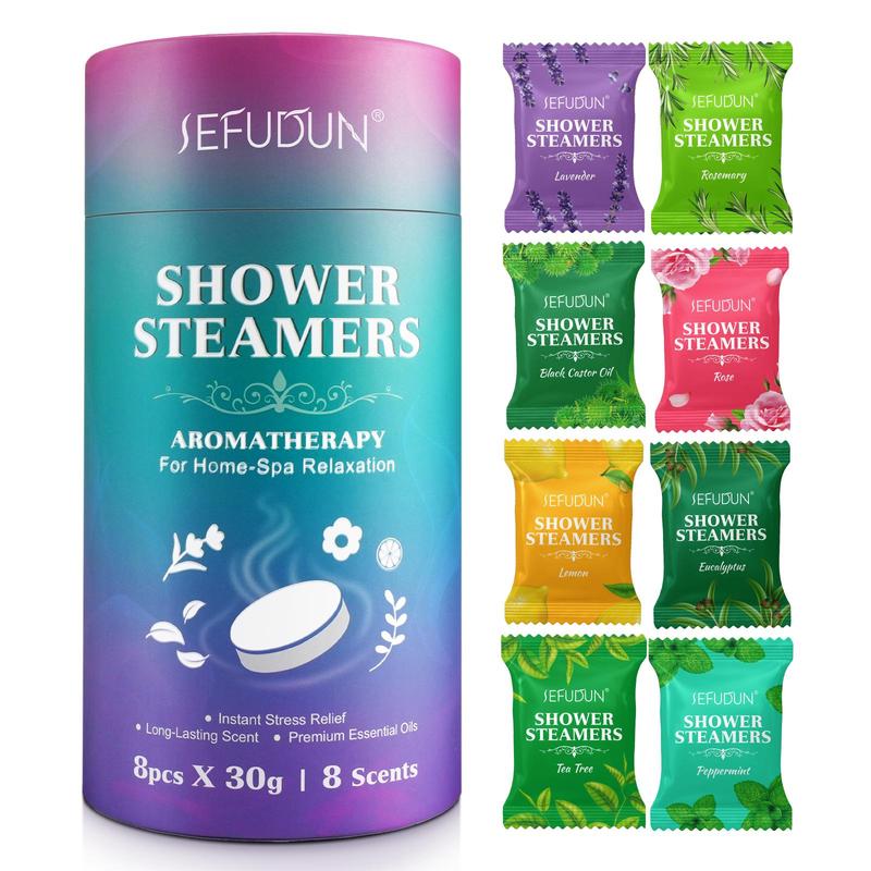 Essential Oil Shower Steamers, 8 Counts set Light Fragrance Shower Tablet for Stress Relief, Relaxing Mood Shower Bombs for Women, Body Wash for Birthday Gifts, Christmas Gift