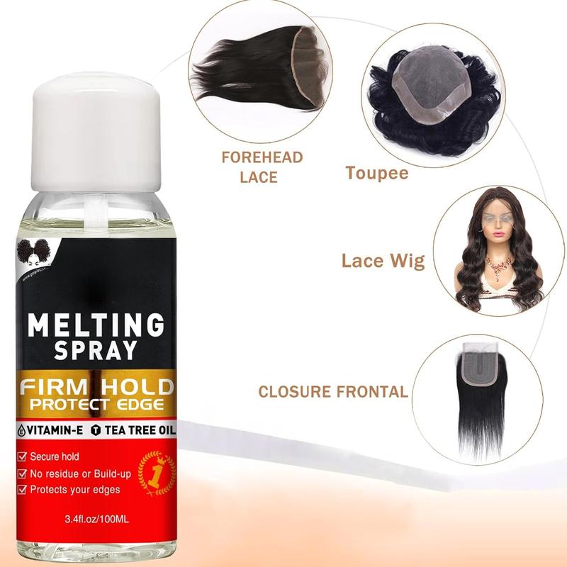 Lace Tint Lace Melting Hair Mousse for Women's Wigs and Hairpieces -  Finishing Tint Spray Tool Set (Medium Brown)