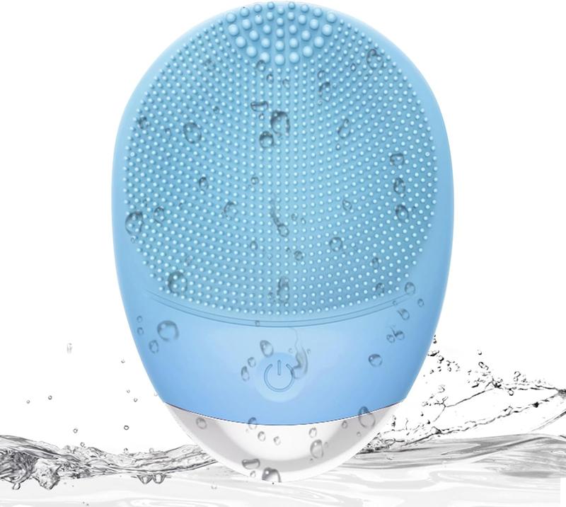 Facial Cleansing Brush, 3-in-1 Electric Soft Silicone Waterproof Face Scrubber, USB Rechargeable IPX7 Waterproof Sonic Vibrating Face Brush for Deep Cleansing, Gentle  and Massaging Durable Skin Care