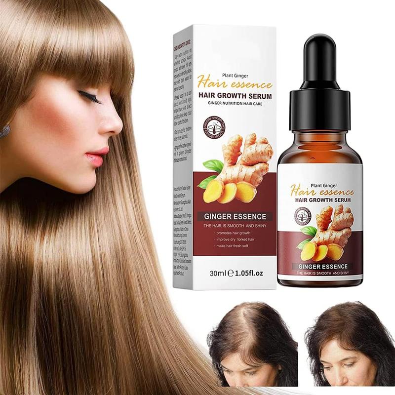 Sadoer Ginger Essence Hair Serum, Hair Growth Serum, Ginger Hair Regrowth Serum, Ginger Essence Hair Essential Oil, Promotes Thicker Stronger Hair