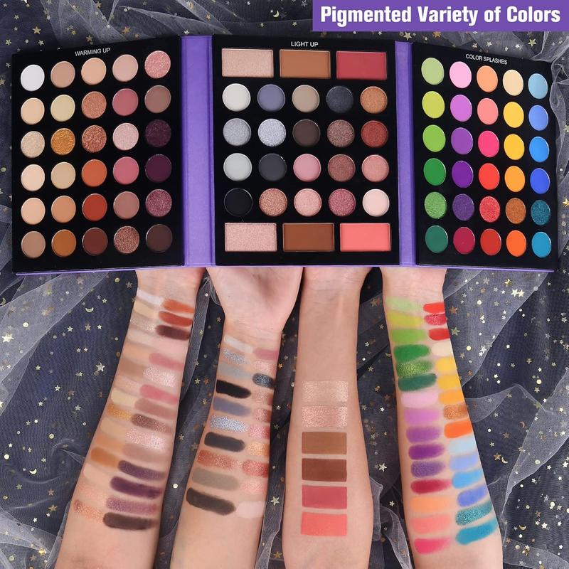 Eyeshadow Palette with 86 pigmented colors and 15 brushes makeup set, a beauty kit for Valentine's Day gift.