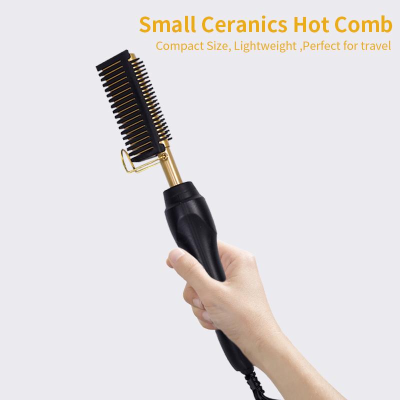 Electric Heated Hair Straightening Comb,Multifuncional Hair Straightening brush,wet &dry hair styling tool for home&salon use marcel curling irons