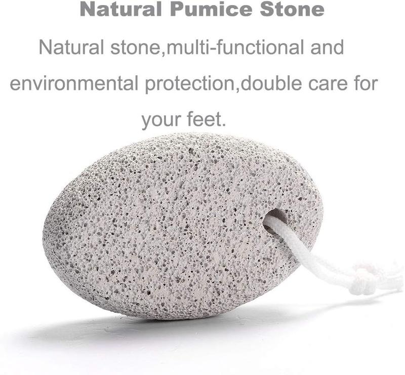 Natural Foot Pumice Stone for Feet, 2-Pack Lava Pedicure Tools Hard Skin Callus Remover for Feet and Hands - White&Red