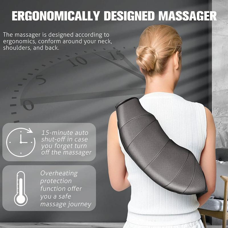 Neck Massager with Heat - Electric Shiatsu Deep Kneading Back Massage for Neck Pain, Shoulder, Waist, Relax Gift for Her Him Women Men Dad Mom Christmas Mothers Day Fathers Gifts